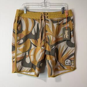Howler Brothers Men's Stretch Bruja Board Shorts NEW 34 Monstera Leaf Print Swim